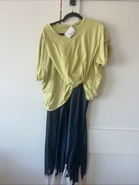 3.1 Phillip Lim draped tee combo dress with lace trim